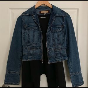 Bebe Blue Denim/Jean Jacket with Zipper